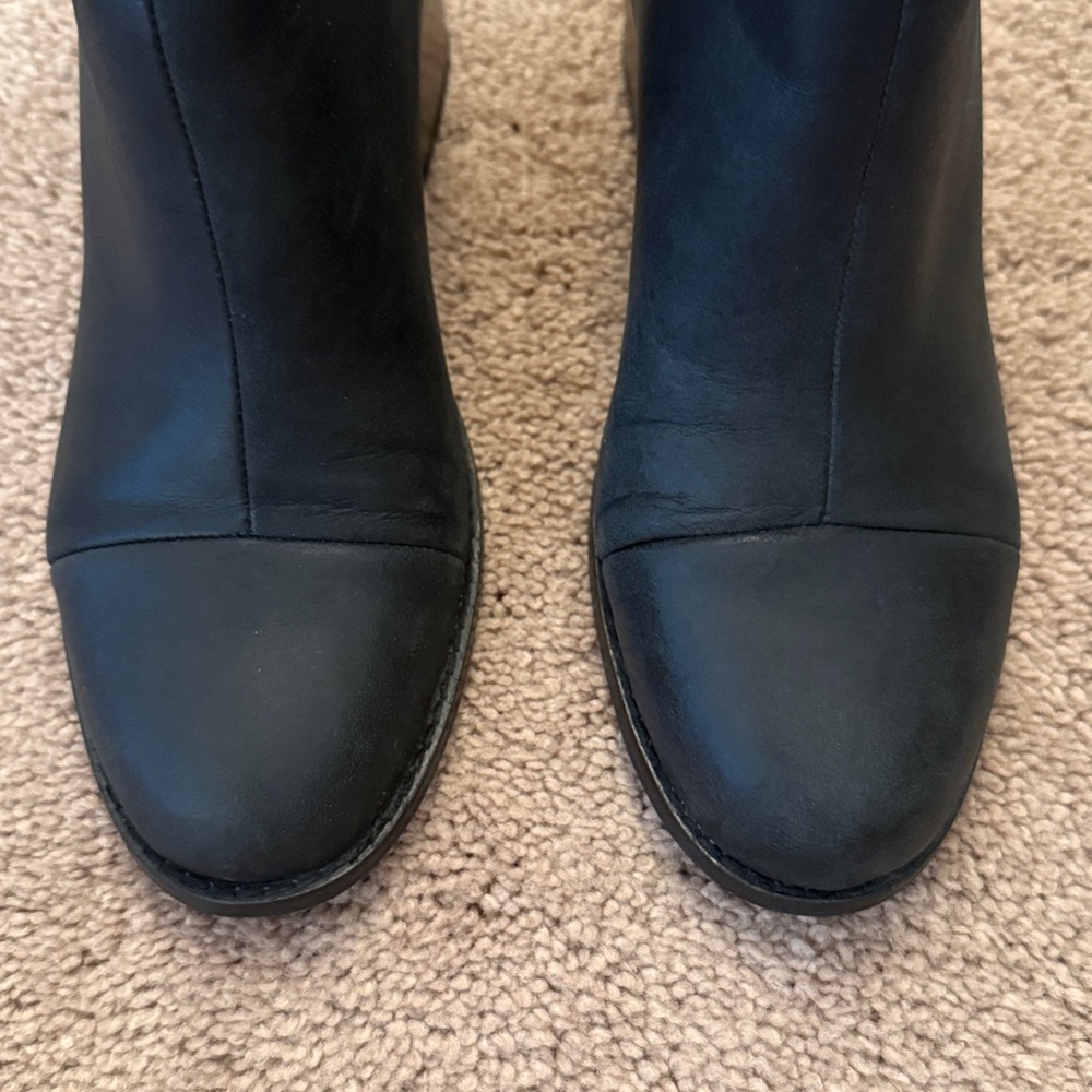 Toms Black Esme Heeled Leather Boots 6.5 - Picture 3 of 13
